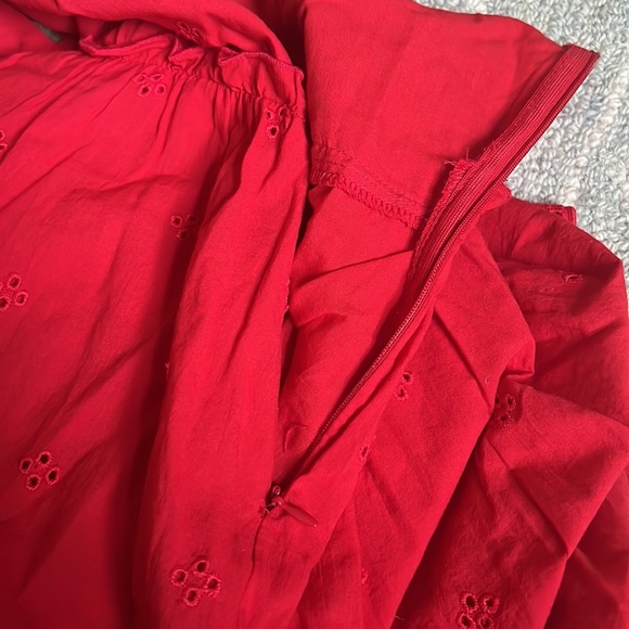 Zara Red Eyelet Dress - Size M - EUC - Picture 7 of 7